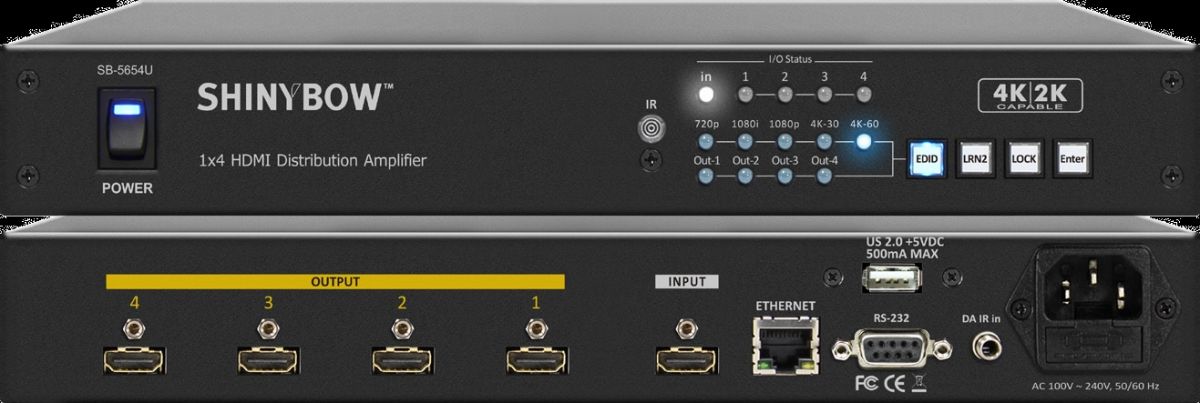 1x4 4K2K ULTRA HDMI Distribution Amplifier