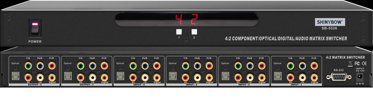 4x2 Component•Digital•Optical•Audio Matrix Switcher