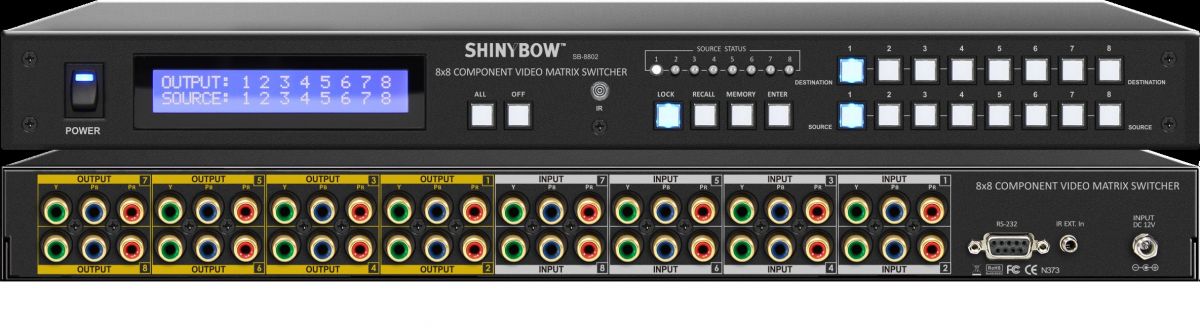 8x8 Component Video Matrix Switcher