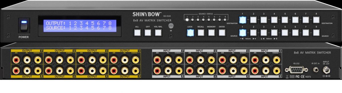 8x8 Composite Video•Audio Matrix Switcher