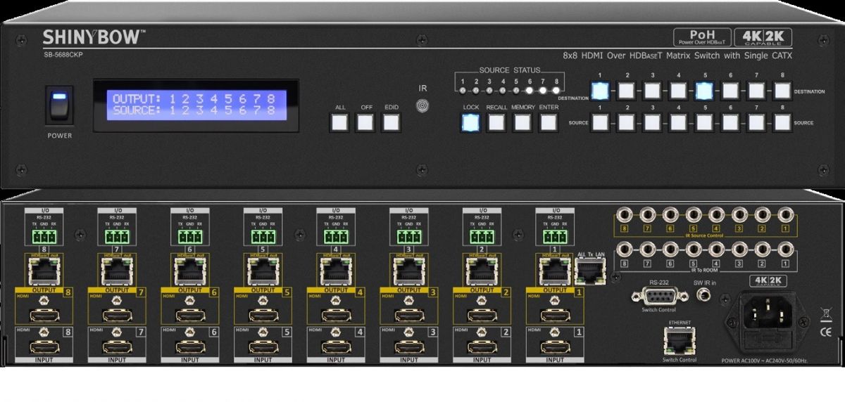 8x8 HDMI HDBaseT Matrix Switcher