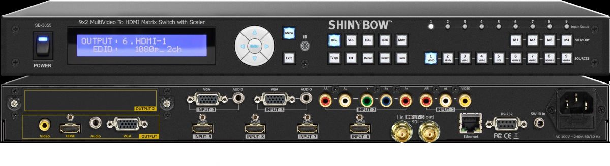 9x2 Multi-Video Routing Switcher with Scaler